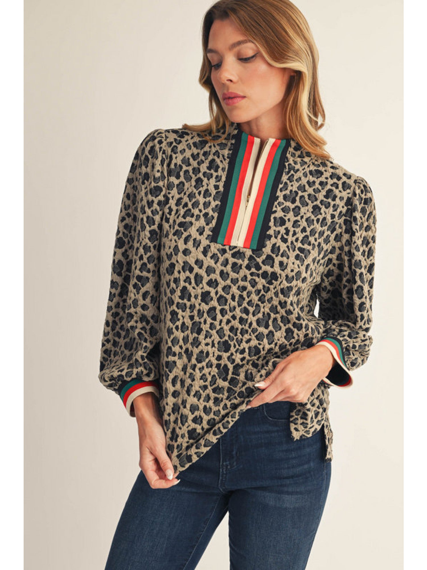Leopard Zip Up