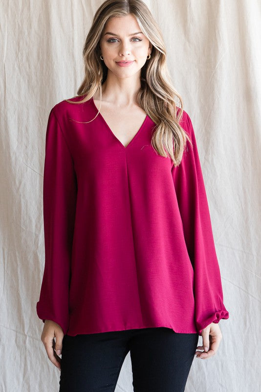 Burgundy V Bubble Sleeve