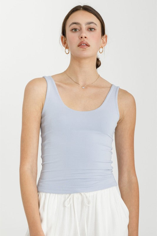 Dusty Blue Scoop Tank