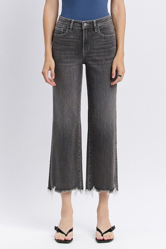 Vervet Grey Fray Crop