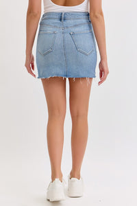 Mid Waist Denim Skirt