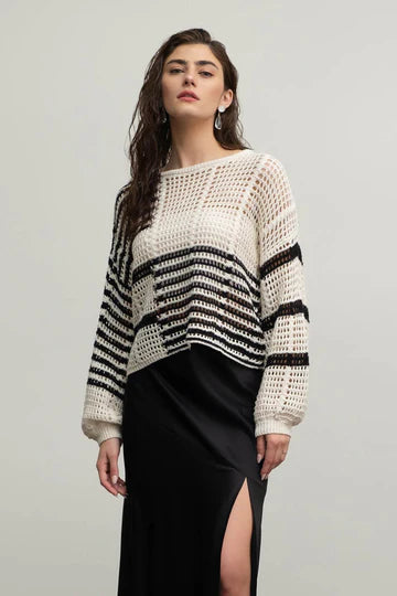 Black Stripe Crochet