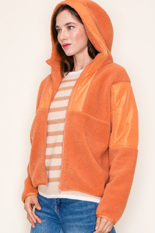 Papaya Hooded Fleece