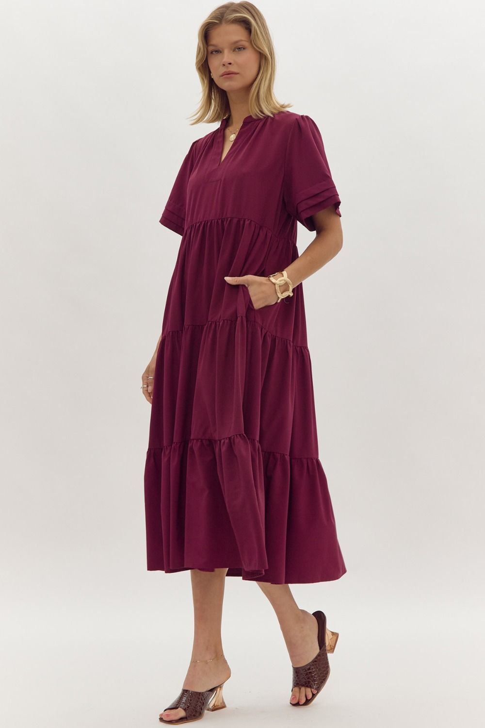 midi plum dress Plum Tiered Midi – The Clothes Line Boutique