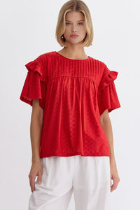 Red Textured Top