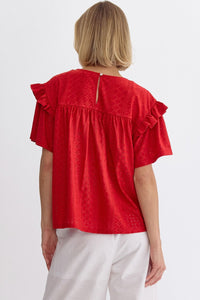 Red Textured Top