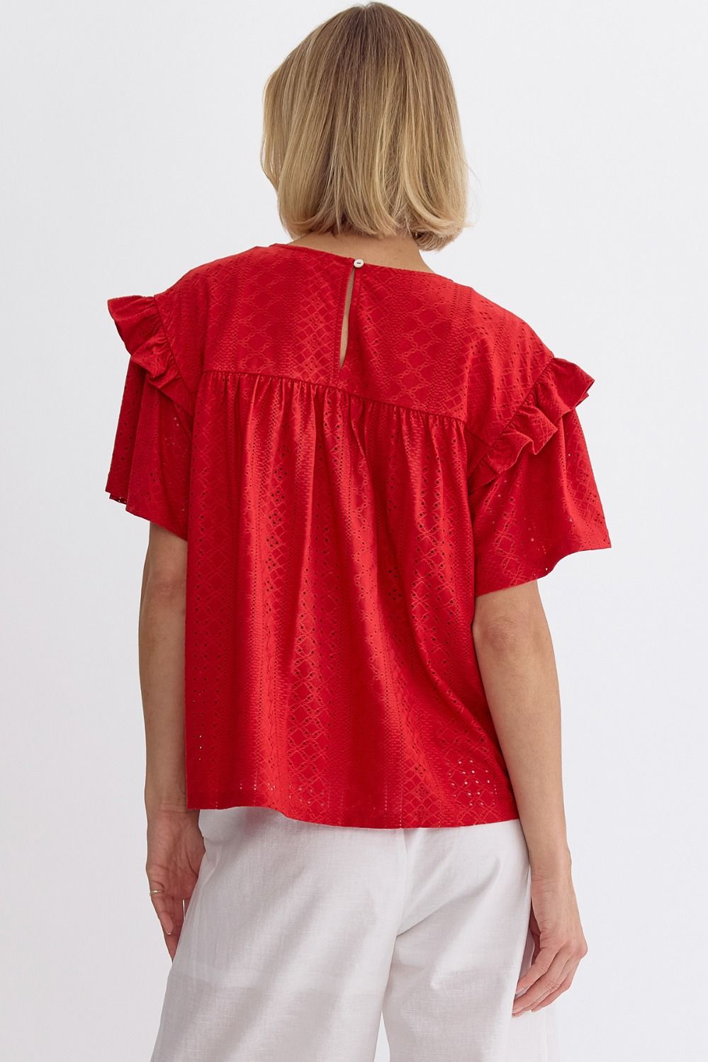 Red Textured Top