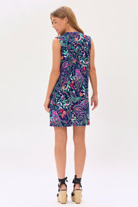 Navy Print Tank Dress