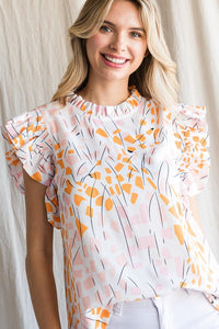 Orange Abstract Top
