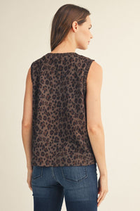 Faux Suede Leopard Tank