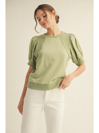 Sage Pleated Sleeve