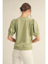 Sage Pleated Sleeve
