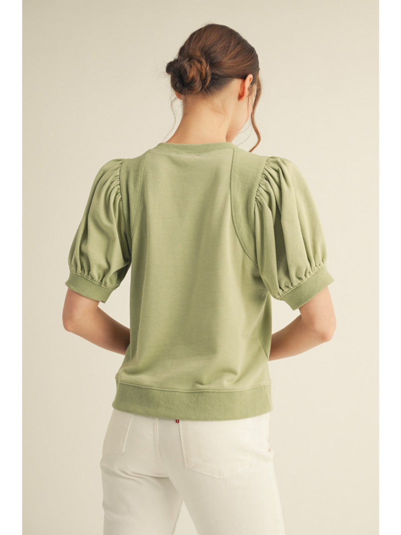 Sage Pleated Sleeve