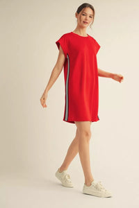 Red Accent Stripe Dress