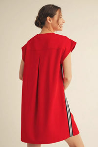 Red Accent Stripe Dress