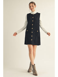 Black Suede Shift Dress