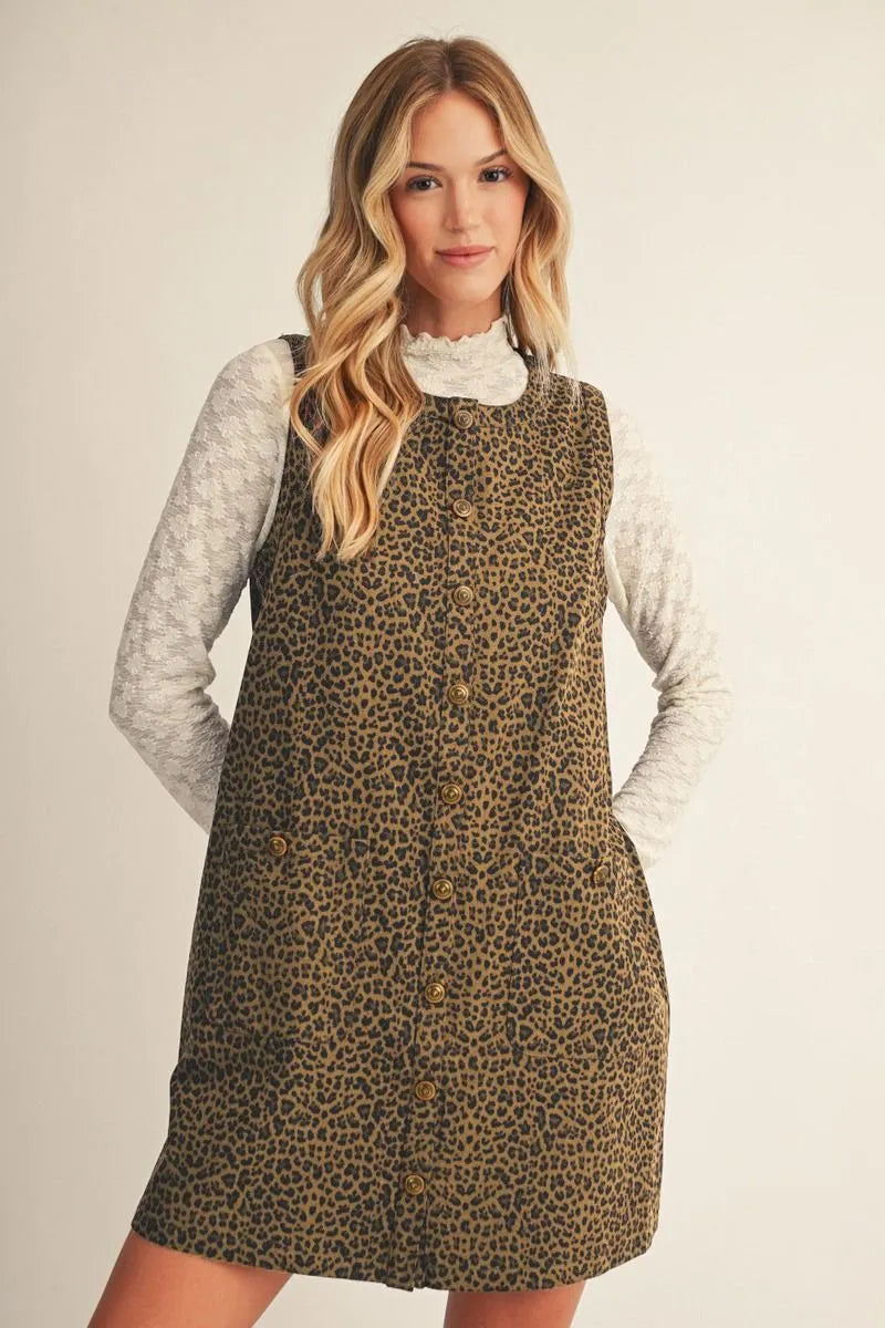 Leopard Buttondown Dress