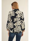 Black Leaf Print Top