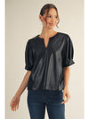 Black Pleather Top