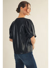 Black Pleather Top