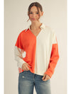 Orange Colorblock Top