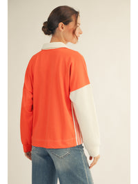 Orange Colorblock Top