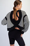 Black Stripe Open Back