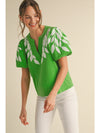 Green Leaf Embroidered