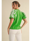 Green Leaf Embroidered