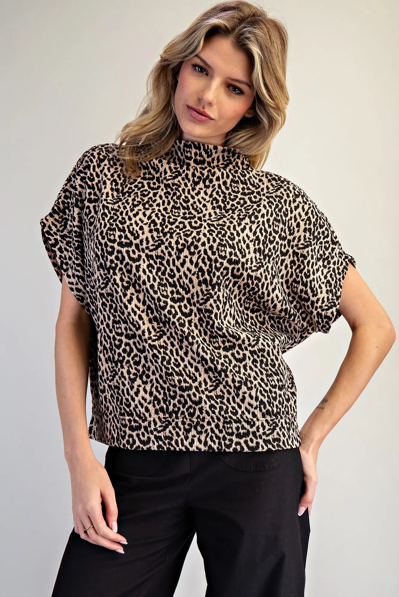 Leopard Mock Top