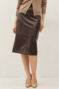Brown Leather Skirt