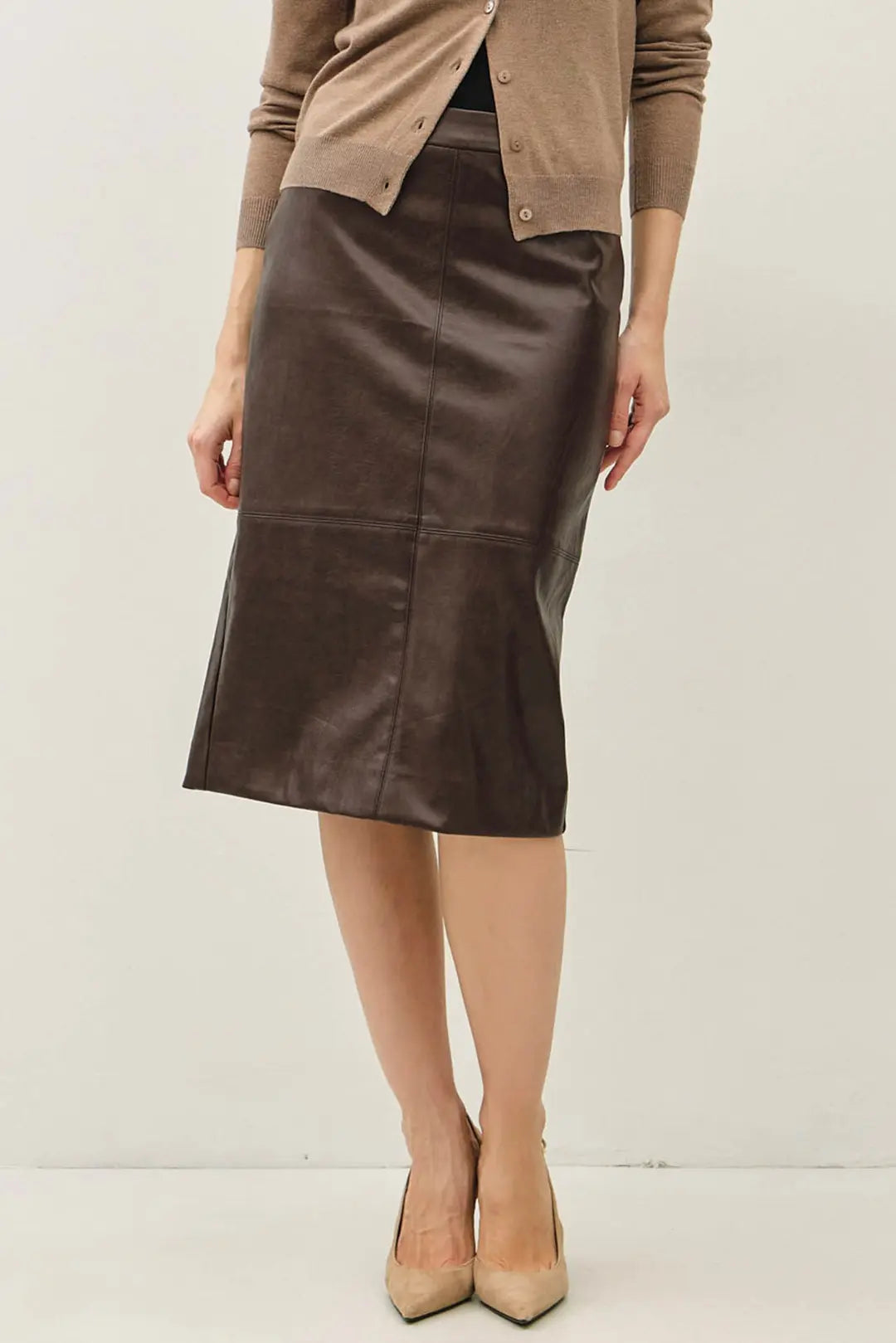 Brown Leather Skirt