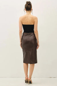 Brown Leather Skirt