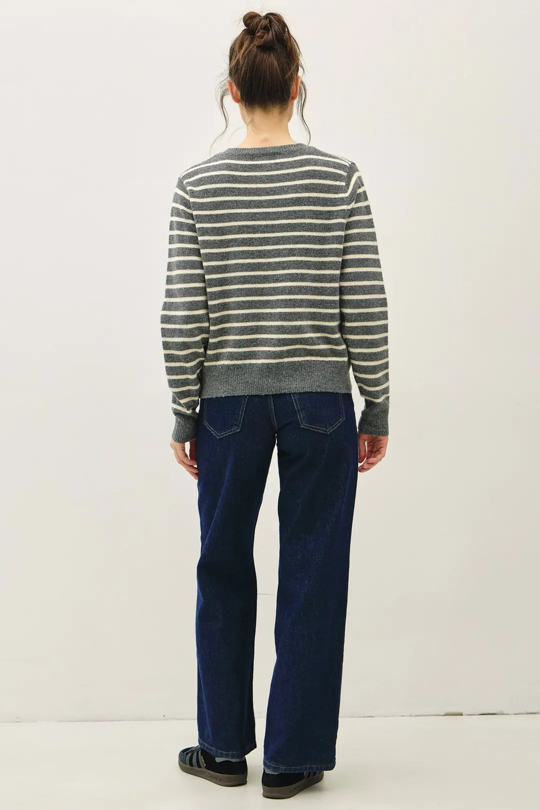 Charcoal Stripe Classic Cardigan