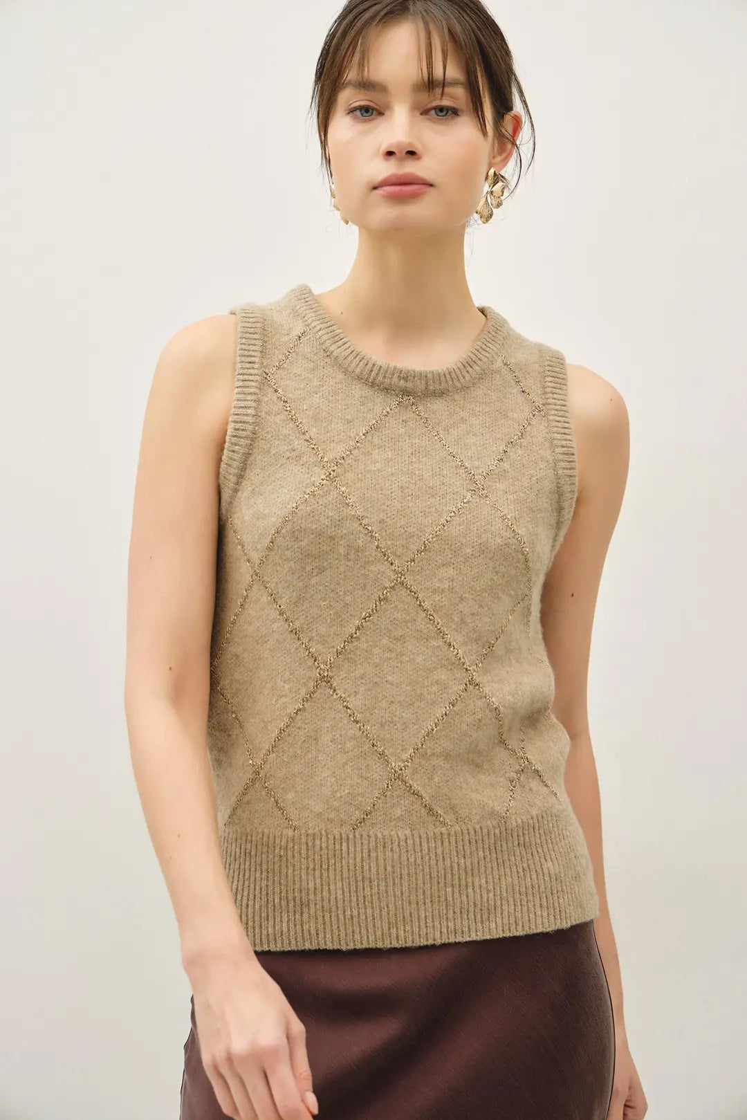 Sequin Diamond Sweater Vest