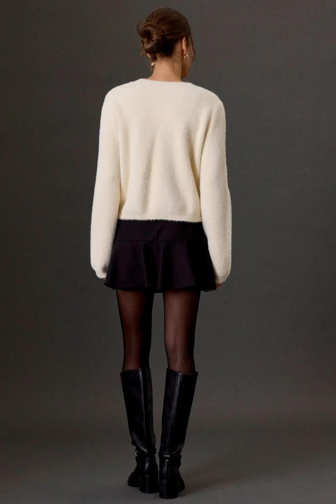 Ivory Gold Button Cardigan