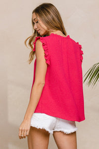 Hot Pink Ruffle Top