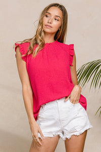 Hot Pink Ruffle Top