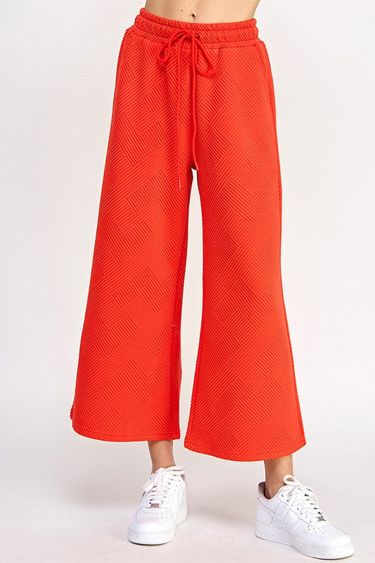 Orange Textured Pants
