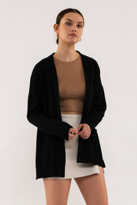 Black Open Cardigan