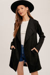 Black Drape Suede Jacket