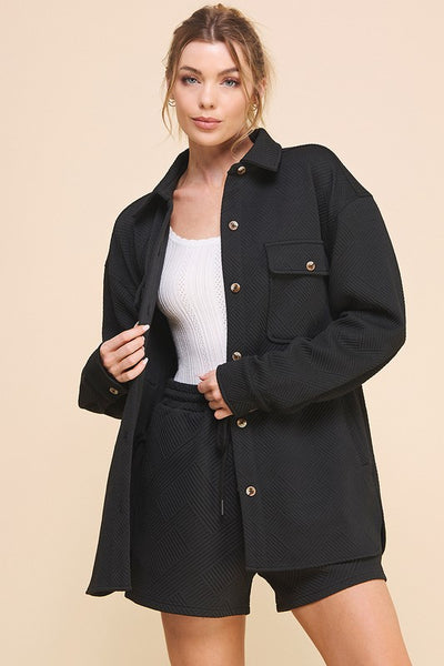Black Jacquard Shacket