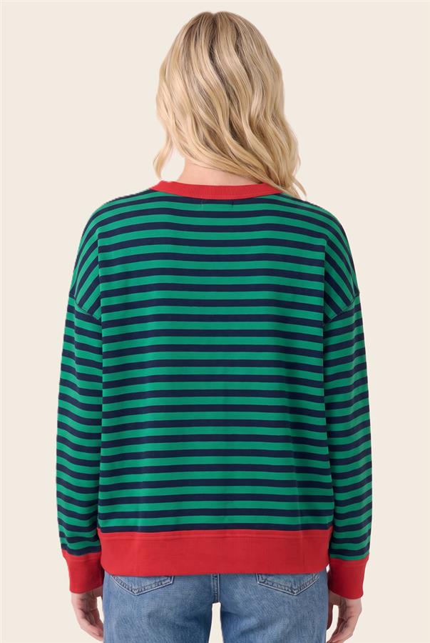 Red & Green Stripe Pullover