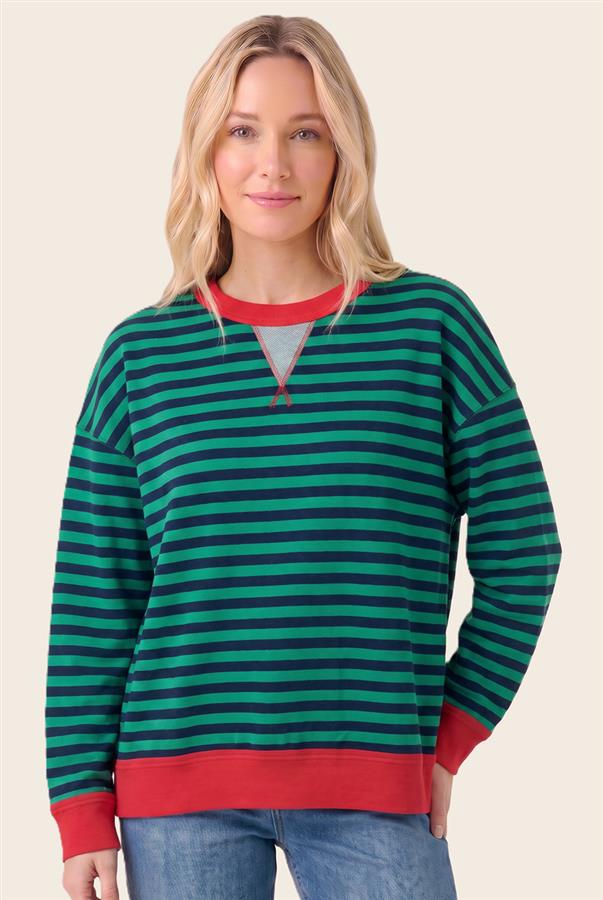 Red & Green Stripe Pullover