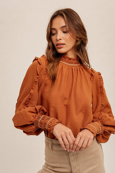 Caramel Frilly Sleeve