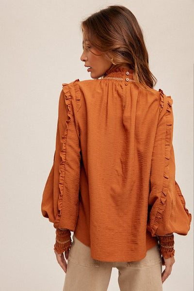 Caramel Frilly Sleeve