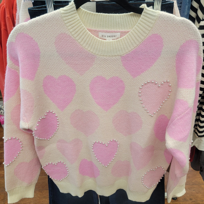 Heart Pearl Sweater