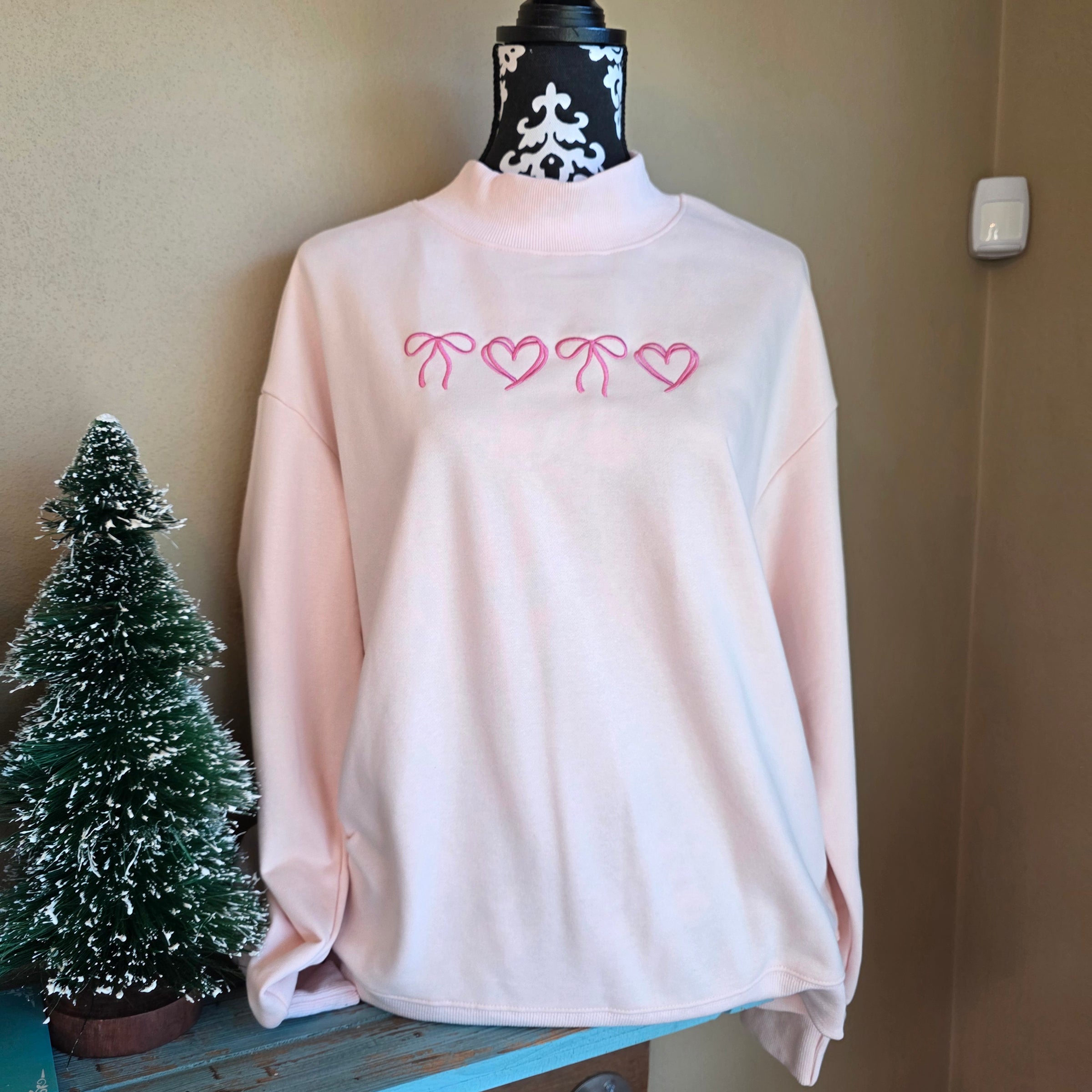 Bow & Heart Half Mock