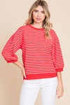 Striped 3/4 Sleeve Top