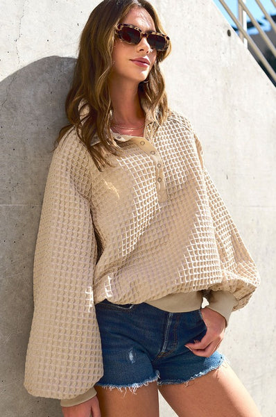 Two Tone Texture Pullover